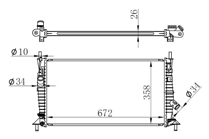 SU RADYATÖRÜ FORD FOCUS 04> 1.6 TDCİ-BENZİNLİ MAZDA 3 1.4 1.6 03>09 VOLVO C30 C70 S40 V50 1.6D 1.6 1.8 06>12 BRAZING