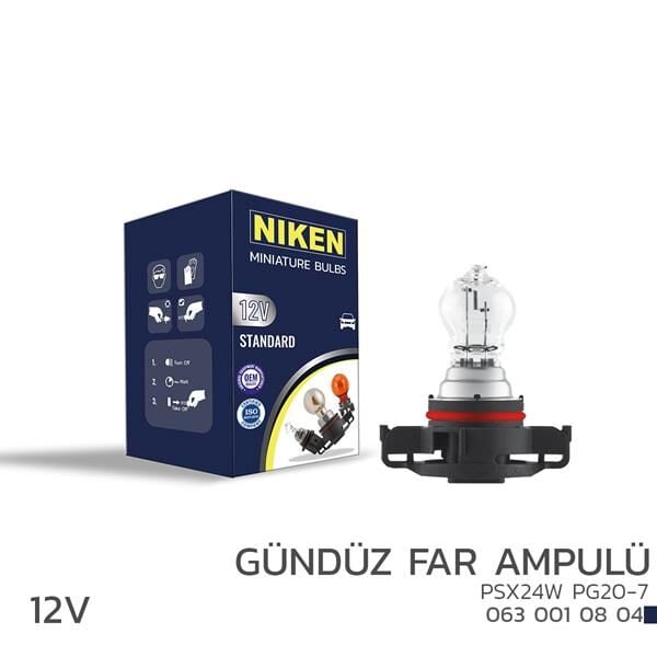 NIKEN 12V PSX24W GÜNDÜZ FAR AMPULÜ PG20-7 10LU 10 Adet