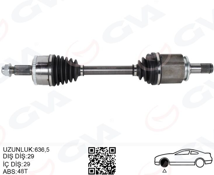KOMPLE AKS ÖN SOL DISCOVERY 3 L319 DISCOVERY 4 L319 R.R SPORT I L320 636.5MM