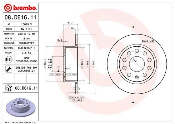 FREN DİSKİ ARKA SKODA OCTAVIA III 12>20 253x10x61.4 2 Adet