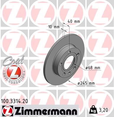 ARKA FREN AYNASI AUDI A4 8E2.B6 11/00> A4 Avant 8E5.B6 09/01>SEAT EXEO 09> 245x9.9x10DL 986478986-DF4186 2 Adet