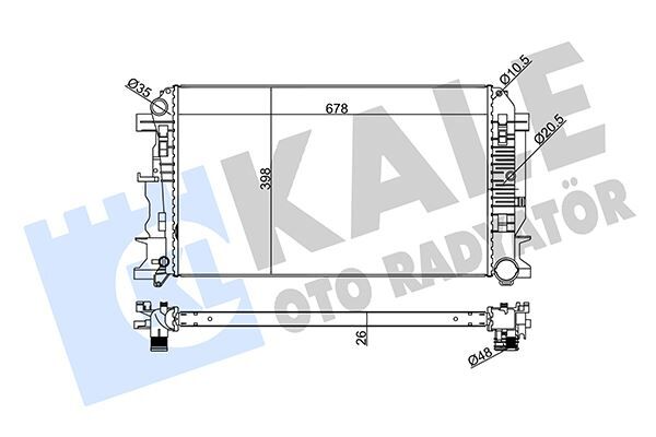 MOTOR SU RADYATORU MERCEDES SPRINTER B906 . VW CRAFTER 30-35-50 678X398X26
