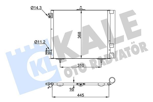 KONDENSER P207-P208-P1007-P2008 05 >-C2-C3-C3 II 03>DS 3 14> 1.4 1.6HDI KURUTUCU İLE AL/AL 420X371X1 6