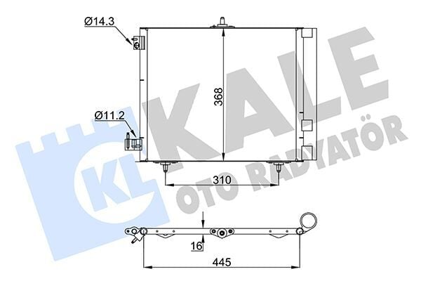 KONDENSER P207-P208-P1007-P2008 05 >-C2-C3-C3 II 03>DS 3 14> 1.4 1.6HDI KURUTUCU İLE AL/AL 420X371X1 6