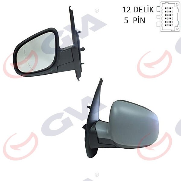 DIŞ DİKİZ AYNASI SOL KANGOO-CITAN 13> ELEKTRİKLİ ISITMALI ASTARLI ASFERİK 5 FİŞ VM-6132EHPAL