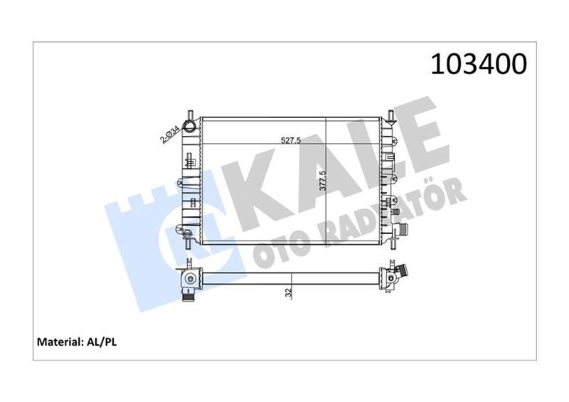 MOTOR SU RADYATORU ESCORT CLX 1.6 ZETEC 95>01 2 SIRA AL PL