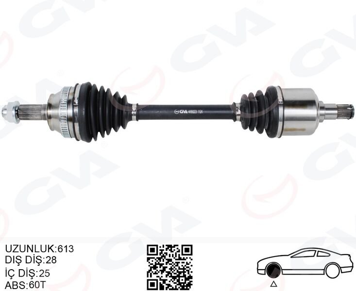 KOMPLE AKS ÖN SAĞ/SOL FREELANDER I L314 1.8 16V 98>06 613MM