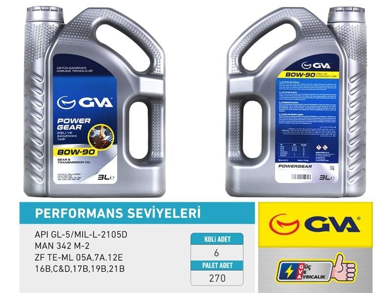 ŞANZIMAN YAĞI 80W90 3 LT API GL-5 6 Adet