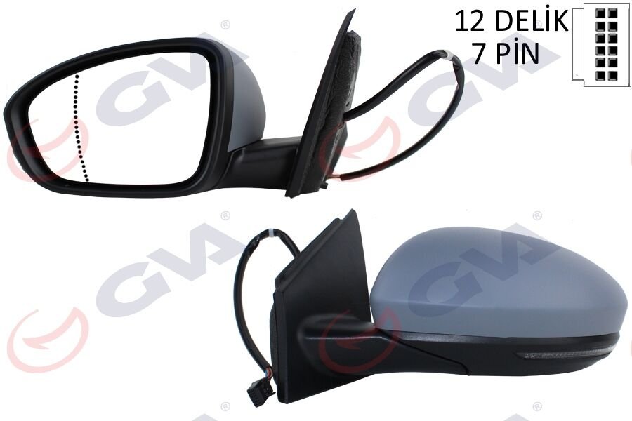 DIŞ DİKİZ AYNASI SOL MEGANE IV 15> ELEKTRİKLİ ISITMALI SİNYALLİ ASTARLI ASFERİK VM-6142EHPAL