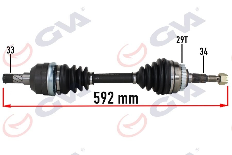 KOMPLE AKS SOL OPEL VECTRA A 1.8-2.0 88-95 -ASTRA F 92-98 -CALIBRA A 89-97 ABS Lİ 29DİŞ 592mm