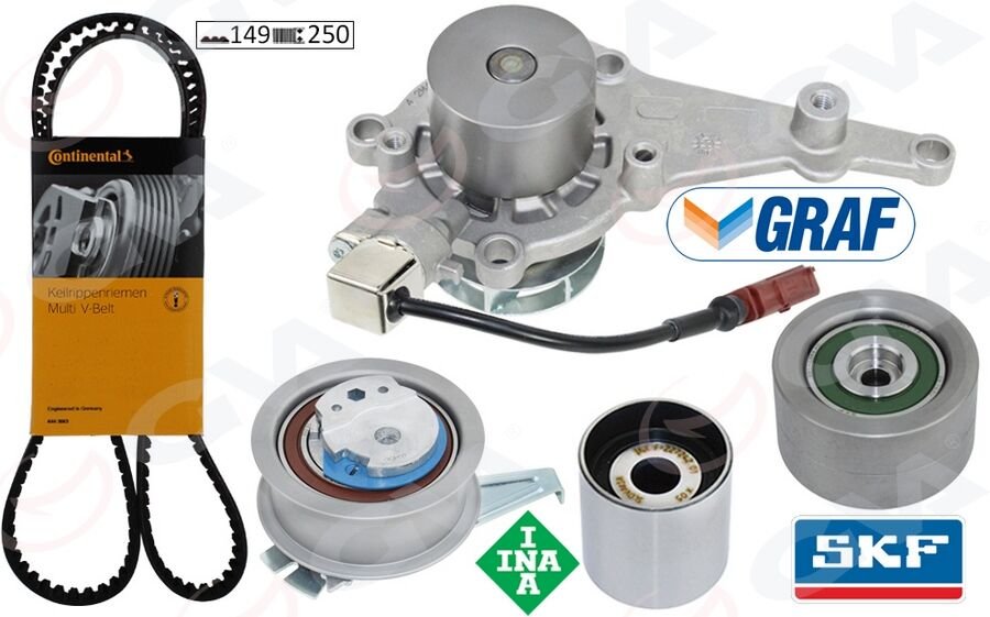 TRİGER SETİ DEVİRDAİMLİ SENSÖRLÜ VW-SKODA-AUDİ-CUPRA-SEAT 16> FORD 23> 2.0 TDİ DSUD-DTRB-DTRD-DEZ E-DTNA-DTUA 149 DİŞ