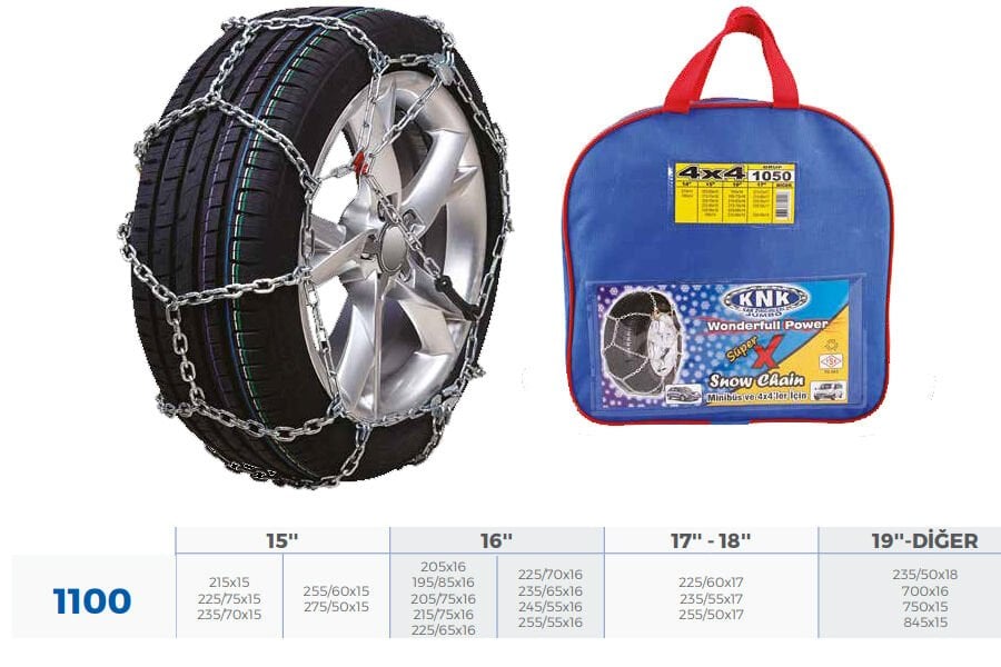 PATİNAJ ZİNCİRİ TAKMATİK TRANSİT MİNİBÜS-MB JEEP ZİNCİR EBATLARI İÇİN RESİME BAKINIZ