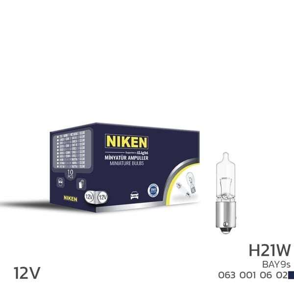 NIKEN H21W MINYATUR AMPUL BAY9S 12V 10LU 10 Adet