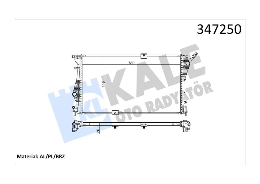 RADYATÖR TRAFIC II-VIVARO 2.0 DCİ-CDTİ 06 > M9R 780x462.25x27 MEK AC /-