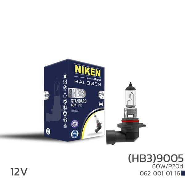 NIKEN 9005 HB3 60W HALOJEN AMPUL P20d 12V 10 Adet
