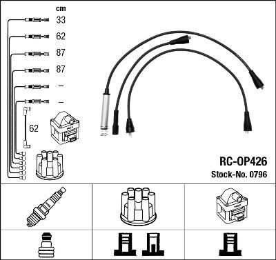 BUJİ BOBİN KABLOSU TAKIMI SET OPEL VECTRA A-ASCONA C-KADETT E 1.8-2.0 8V SV-NE