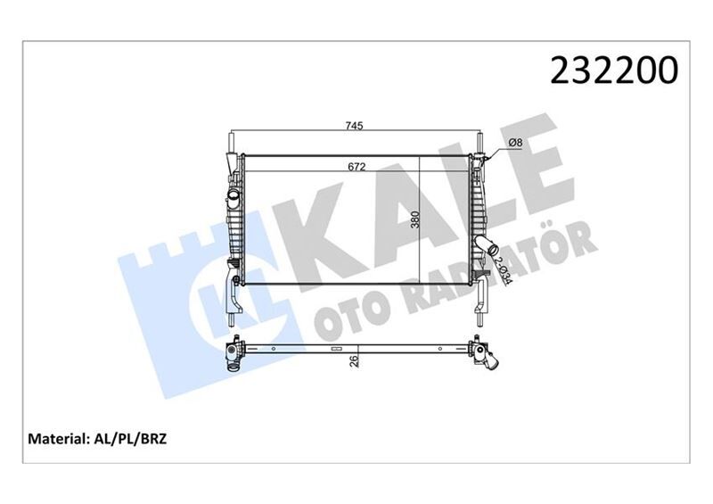 SU RADYATÖRÜ FORD TRANSİT 06> 2.2-2.4 TDCİ KLİMASIZ