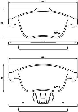 ÖN FREN BALATASI RENAULT GRAND SC NIC III 09>16 LAGUNA III 07>15 MEGANE III 09>15 K:17.1MM Y:68MM