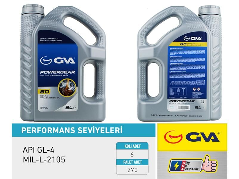 ŞANZIMAN YAĞI 80W API GL-4 3 LT 6 Adet