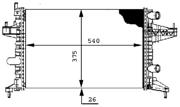 RADYATÖR CORSA C-COMBO-TIGRA 1.0-1.2-1.2 16V-1.4-1.4 16V AC KLİMASIZ MEK 540x378x23 1300236-9201955-25555161-24445162