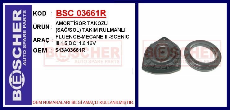 ÖN AMORTİSÖR TAKOZU VE RULMANI TK. RENAULT FLUENCE 09>