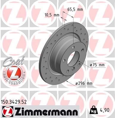 FREN DISKI ARKA BMW E81 E87 E90 HAVALI DELİKLİ 2 Adet