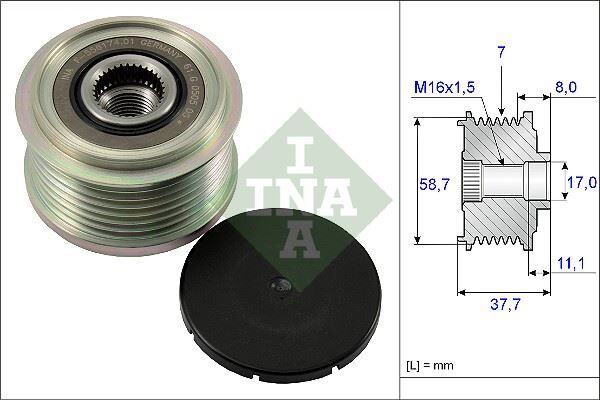 ALTERNATÖR GERGİ KASNAĞI FORD TRANSIT 2.2 155PS 11 > RANGER TKE 2.2 155PS 12 > CUSTOM V362 12 > DT244 DEFENDER L316 TOYOTA HILUX 7 ALT.NO BOSCH 0121615003