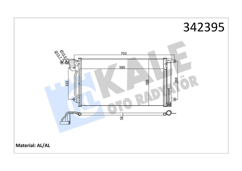 KLİMA KONDENSERİ VW POLO-AUDI A1-A1 SPORTBACK-SEAT IBIZA V-TOLEDO IV AL-AL