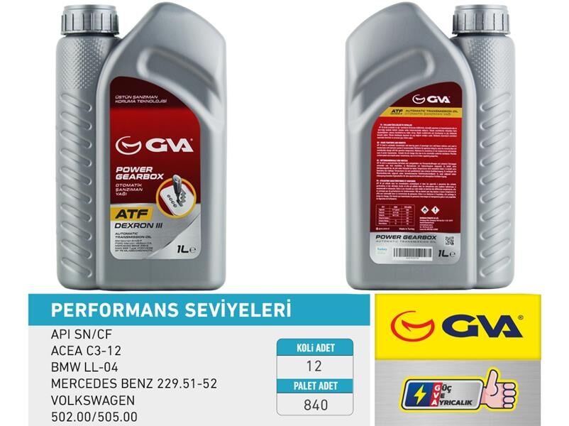 OTOMATİK ŞANZIMAN YAĞI ATF III 1 LT PLATINUM DEXRON III KIRMIZI 12 Adet
