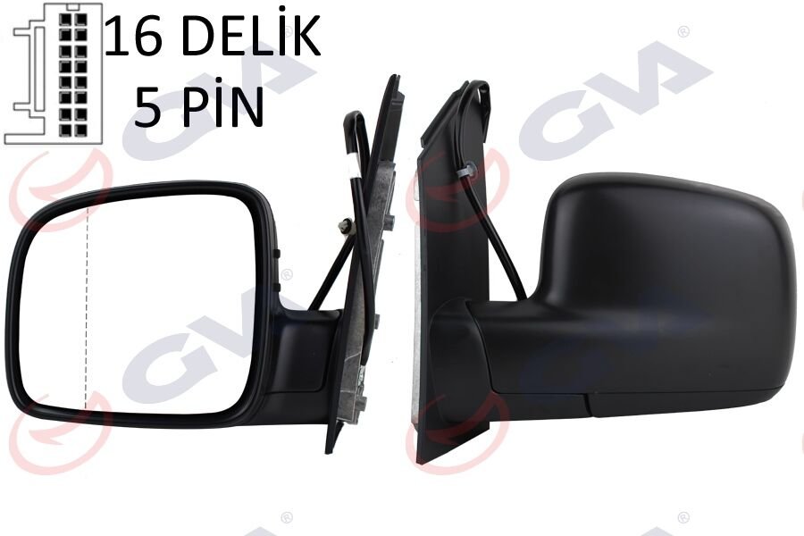 DIŞ DİKİZ AYNASI SOL CADDY 04> ELEKTRİKLİ ISITMALI ASFERİK 5 FİŞ VM-375EHAL