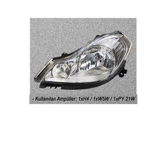 FAR SAĞ RENAULT SYMBOL II 08> ELEKTRİKLİ MOTORLU H4