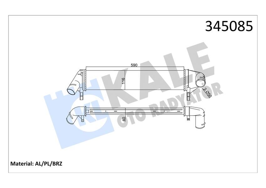 TURBO RADYATÖRÜ INTERCOOLER LOGAN MCV-SANDERO 09 > K9K AL/PL/BRZ