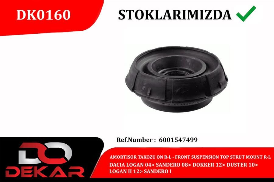 AMORTISOR TAKOZU ON SAG-SOL DACIA LOGAN 04> SANDERO 08> DOKKER 12> DUSTER 10> LOGAN II 12> SANDERO I