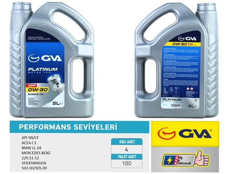 MOTOR YAĞI 0W30 5 LT DPF TAM SENTETİK API SN/ CF PARTİKÜLLÜ 4 Adet