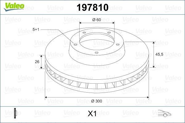 ÖN FREN AYNASI ASTRA K 15 > 16 İNÇ / 5 DELİK 300x26x5DL HAVALI