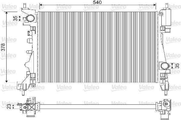 MOTOR SU RADYATÖRÜ OPEL CORSA D-CORSA E 1.2-1.4 A12XER A12XEL B12XEL A14XER B14XER 11> 540x378x23