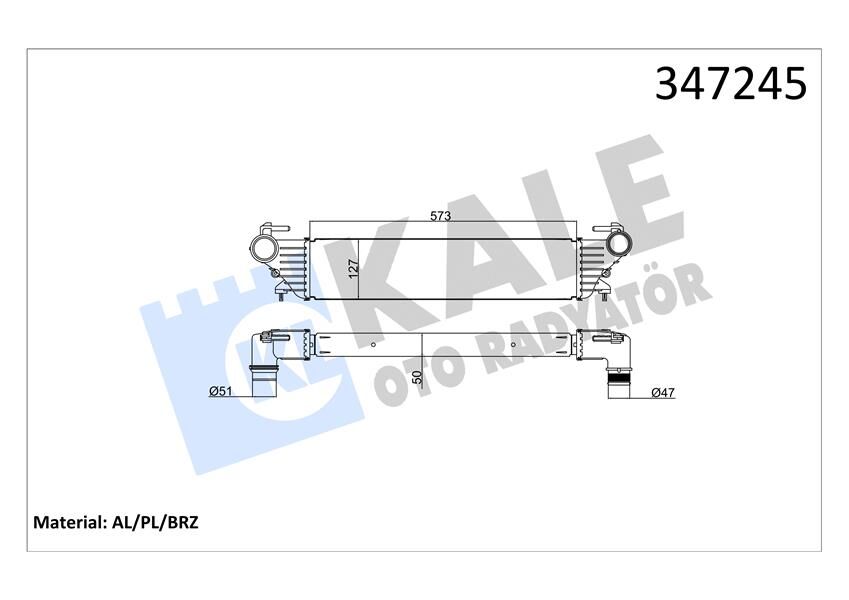 TURBO RADYATÖRÜ INTERCOOLER FIAT EGEA-FIAT 500L 1.3-1.6 JTD-1.4
