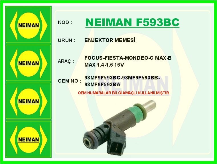 ENJEKTÖR MEMESİ FIESTA 02> FOCUS I-II 98> MONDEO IV 07>1 4C MAX 1.4-1.6 ZETEC 04> B-MAX 14> 1.6 ZET EC