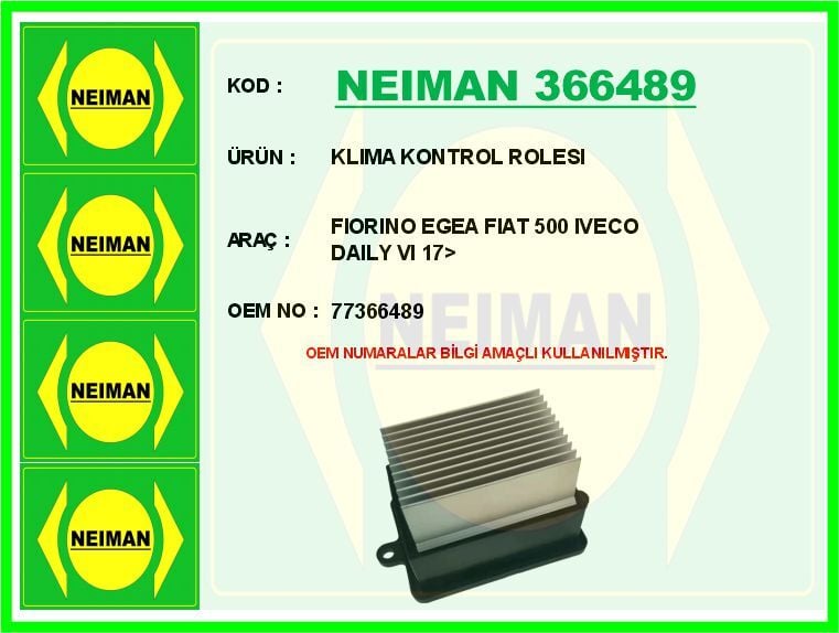 KLIMA KONTROL ROLESI FIORINO EGEA FIAT 500 IVECO DAILY VI 17>