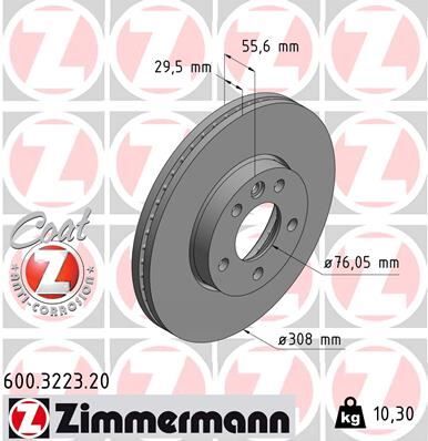 ÖN FREN AYNASI TRANSPORTER T5 04/03>MULTIVAN 4.03>TOUAREG 02>CRAFTER 06> 308x29.5x5DLxHAVALI xxx 986479211-DF4308S 2 Adet