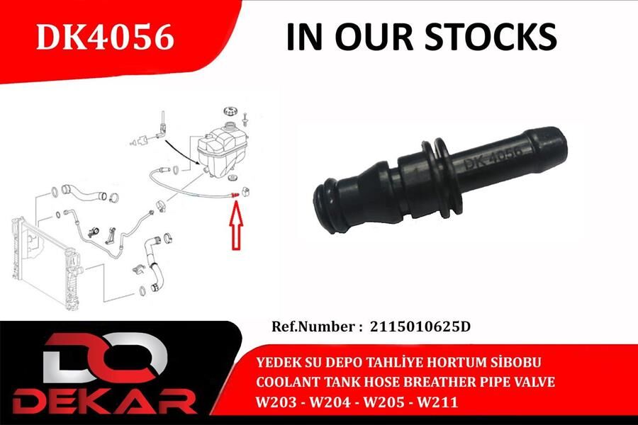 RADYATOR YEDEK SU DEPOSU HORTUM VALFI MERCEDES M272 W211 S211 C219 HAVA TAHLIYESI 2 Adet