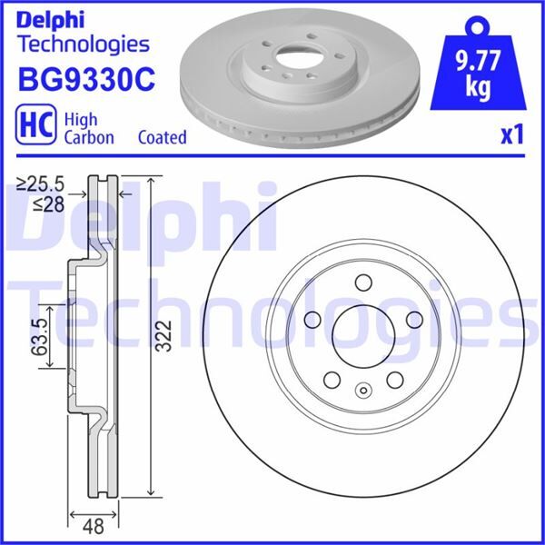 FREN DİSKİ TEKLİ PAKET - BOYALI. DELİKLİ ÖN VOLVO S90. V90. XC40 03/2016 > 18> XC60 II 19> 17 JANT TEKLI