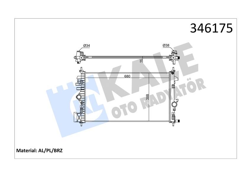 RADYATÖR INSIGNIA-SAAB 9-5 1.6-1.8 08 > AC MEK 680x378x16 AL/PL/BRZ