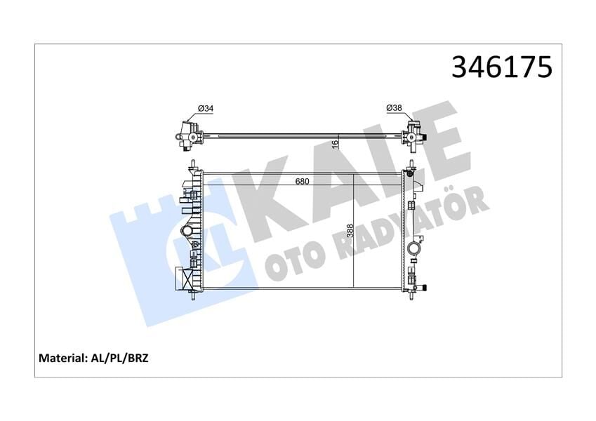 RADYATÖR INSIGNIA-SAAB 9-5 1.6-1.8 08 > AC MEK 680x378x16 AL/PL/BRZ