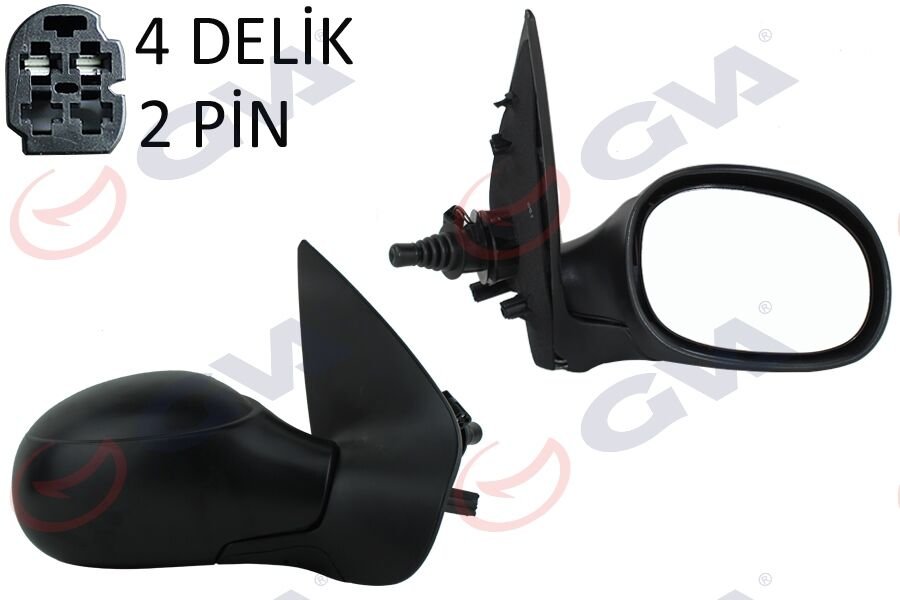 DIŞ DİKİZ AYNASI SAĞ 206 98> MEKANİK ISITMALI SENSÖRLÜ KONVEKS 2 FİŞ VM-206HSR