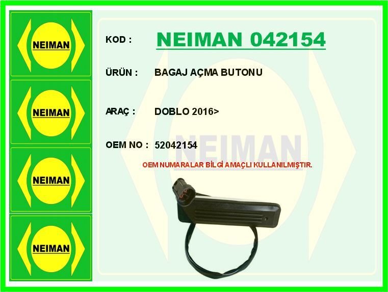 BAGAJ AÇMA BUTONU FIAT DOBLO III 15>