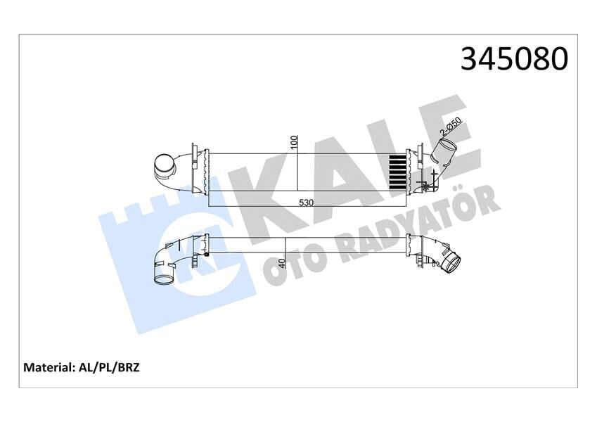 TURBO RADYATÖRÜ INTERCOOLER DACIA LOGAN 04 > SANDERO 08 > 1.5 DCİ 654X113X108 MEK. AL/PL/BRZ