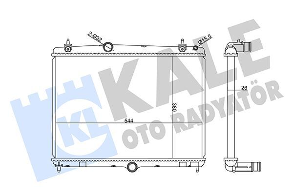 RADYATÖR C5 09>P508 10>1.6HDI EP6CDT MEK OTOM AC KLİMASIZ 555x394x24