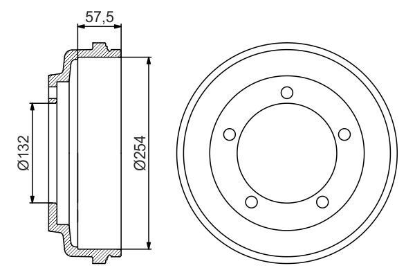 ARKA FREN KAMPANASI TARNSIT V185 01>06 Ö CEKER 2.0 TDCI - 254 / 59.5 MM 2 Adet