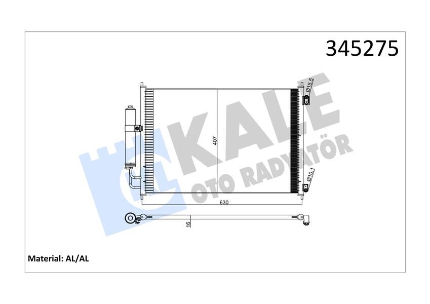KLİMA KONDENSERİ NISSAN X-TRAİL DİZEL-BENZİN 07 > 642X388X16 OTO.-MEK. AL/AL